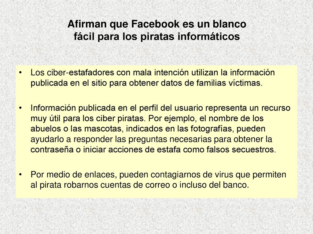 Afirman que Facebook es un blanco fácil para los piratas informáticos
