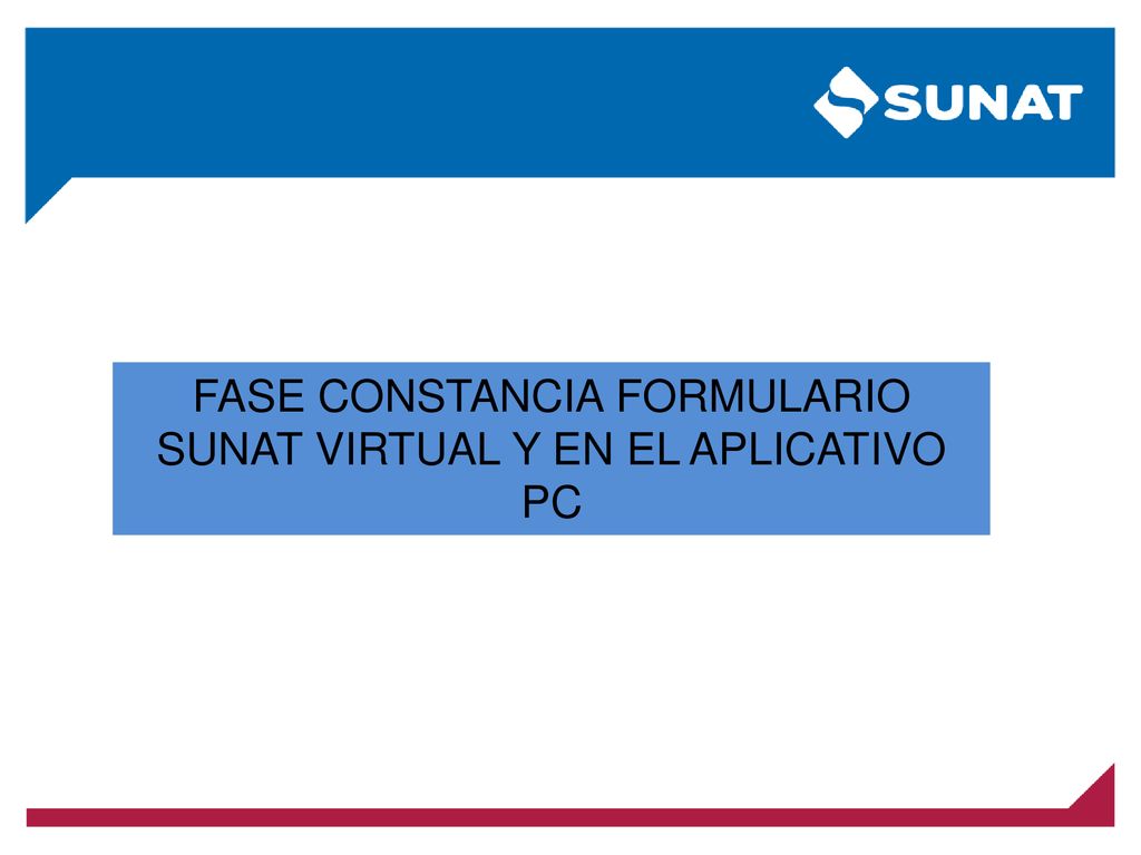 FASE CONSTANCIA FORMULARIO SUNAT VIRTUAL Y EN EL APLICATIVO PC