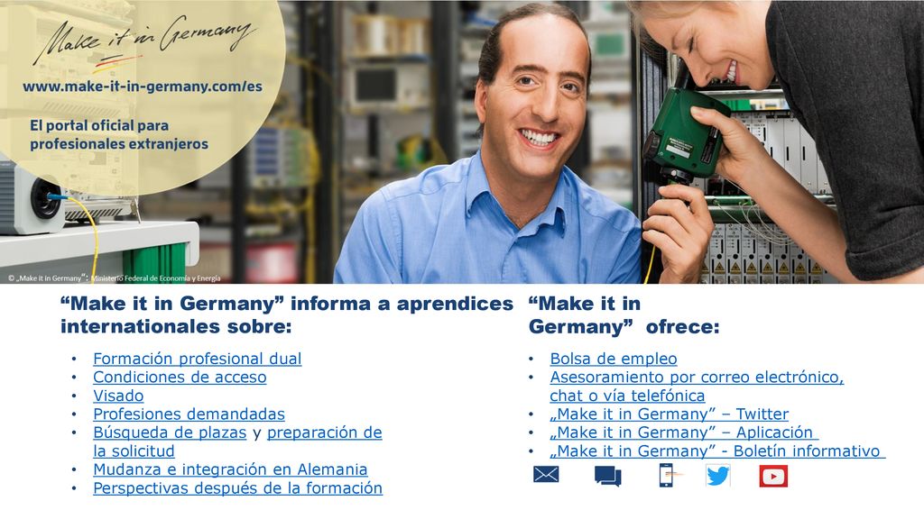 Make it in Germany informa a aprendices internationales sobre: