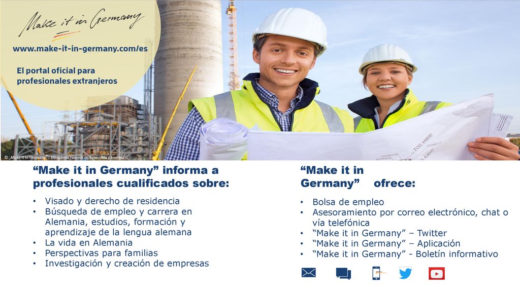 Make it in Germany informa a profesionales cualificados sobre: