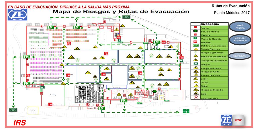 Rutas de Evacuación Planta Módulos 2017 EN CASO DE EVACUACIÓN, DIRÍJASE A LA SALIDA MÁS PRÓXIMA