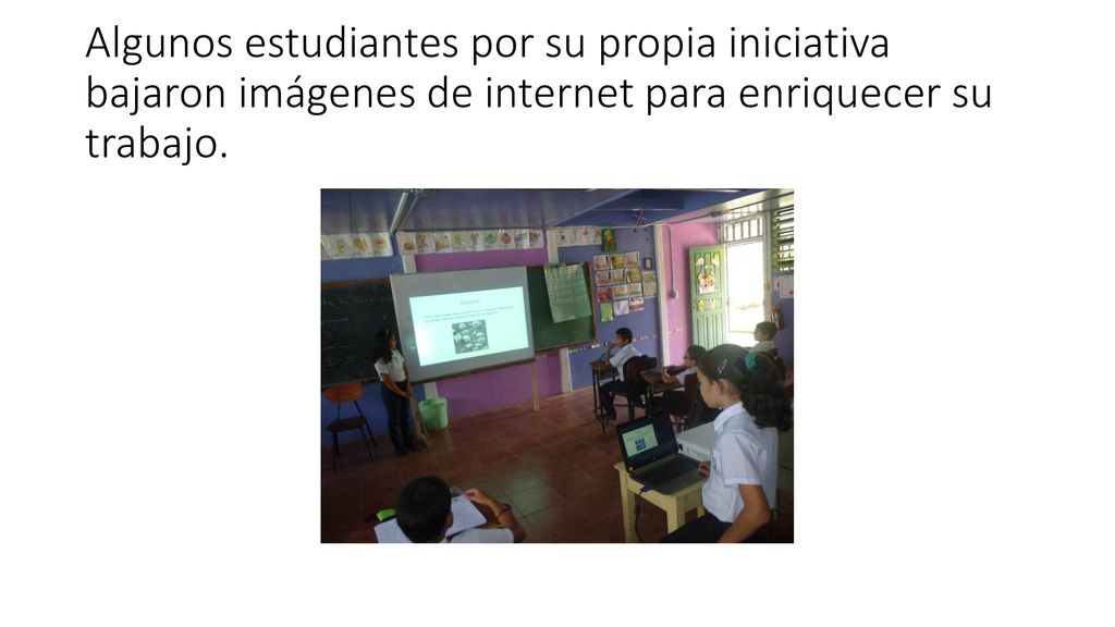 Algunos estudiantes por su propia iniciativa bajaron imágenes de internet para enriquecer su trabajo.