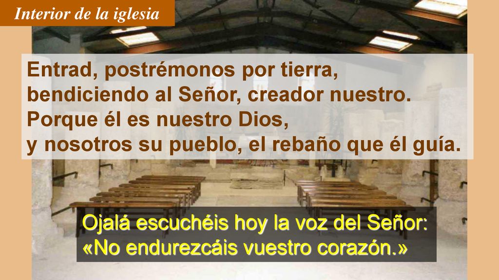 Entrad, postrémonos por tierra, bendiciendo al Señor, creador nuestro.