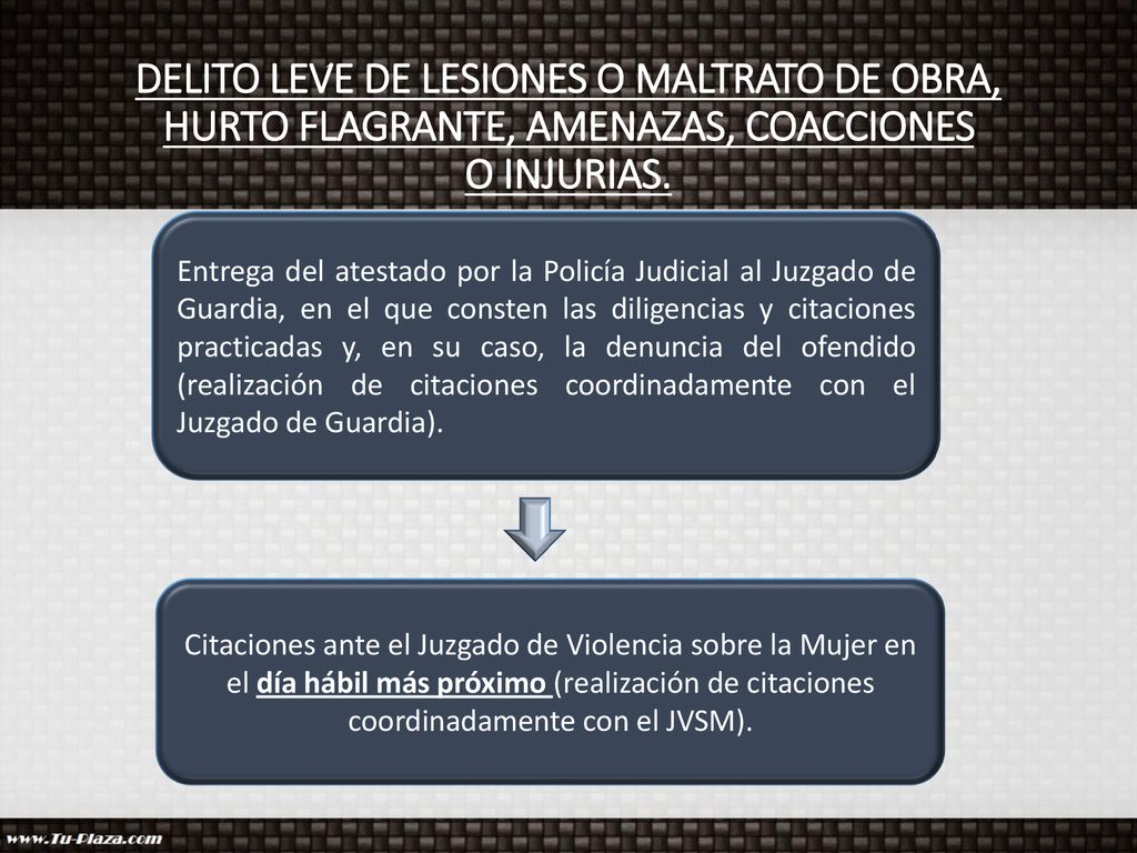 DELITO LEVE DE LESIONES O MALTRATO DE OBRA, HURTO FLAGRANTE, AMENAZAS, COACCIONES O INJURIAS.