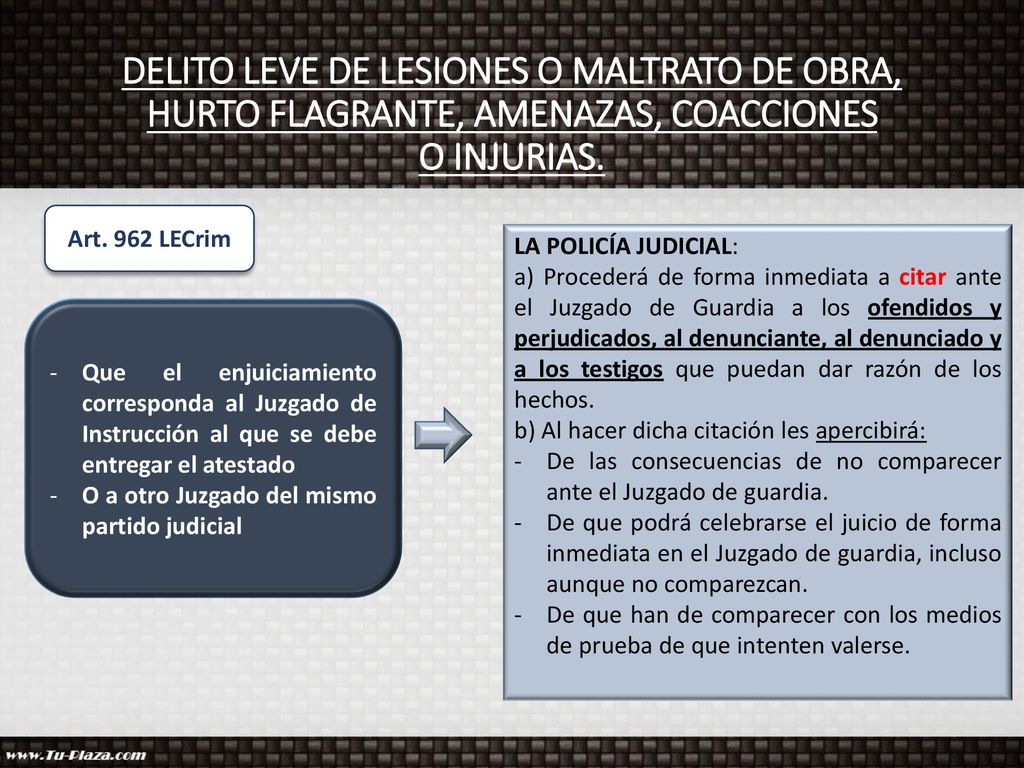DELITO LEVE DE LESIONES O MALTRATO DE OBRA, HURTO FLAGRANTE, AMENAZAS, COACCIONES O INJURIAS.