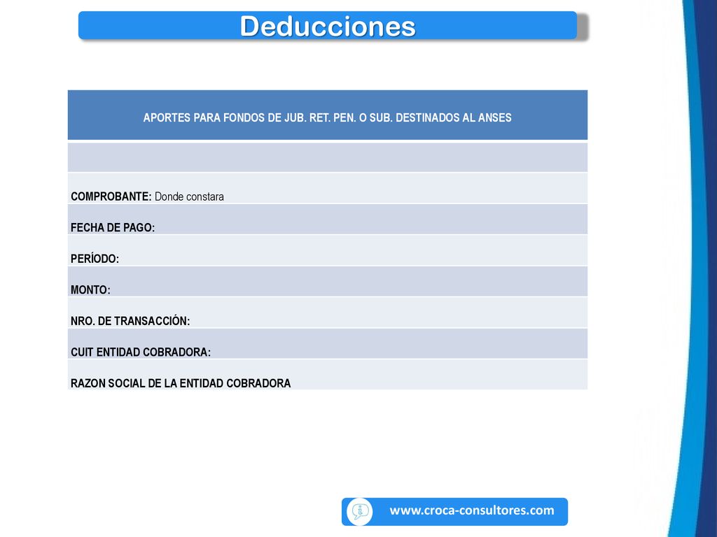 APORTES PARA FONDOS DE JUB. RET. PEN. O SUB. DESTINADOS AL ANSES