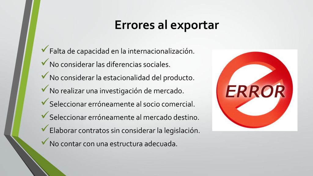Errores al exportar Falta de capacidad en la internacionalización.