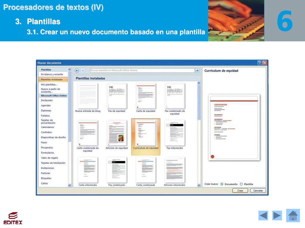 3. Plantillas 3.1. Crear un nuevo documento basado en una plantilla