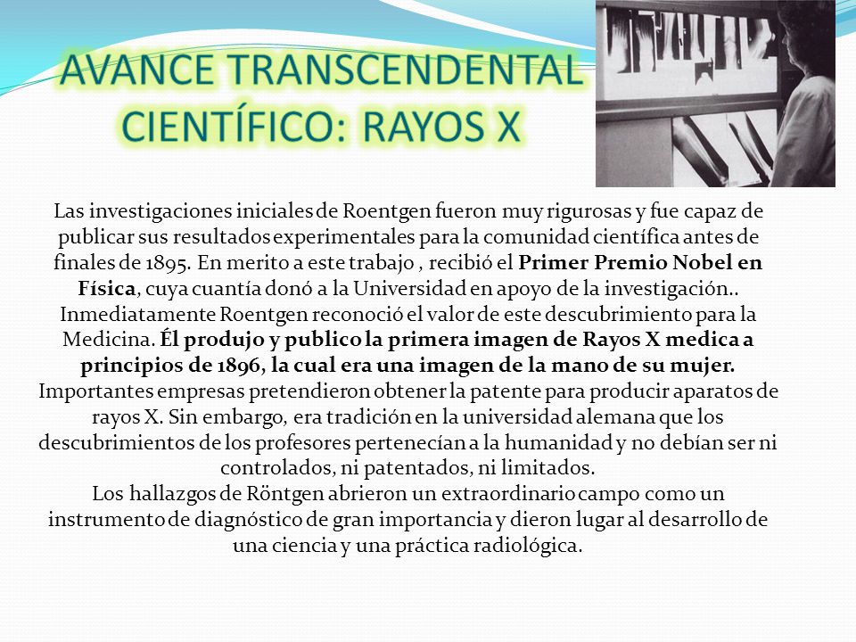 AVANCE TRANSCENDENTAL CIENTÍFICO: RAYOS X