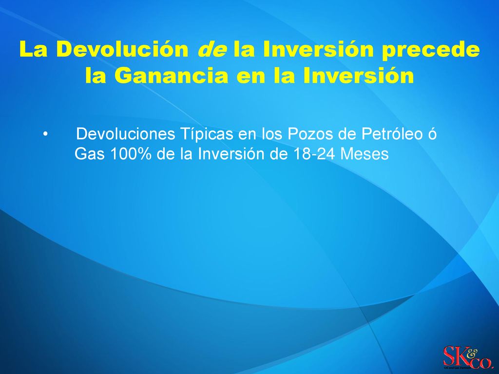 La Devolución de la Inversión precede la Ganancia en la Inversión