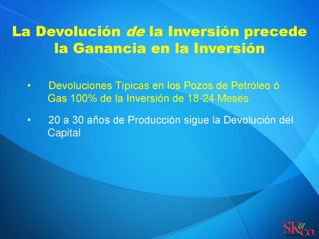 La Devolución de la Inversión precede la Ganancia en la Inversión
