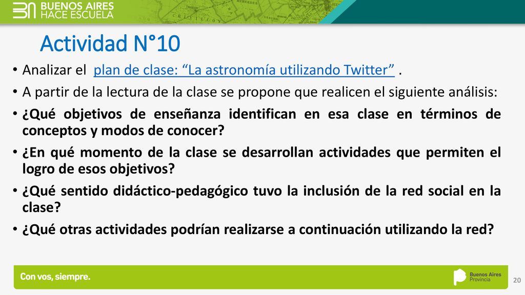 Actividad N°10 Analizar el plan de clase: La astronomía utilizando Twitter .