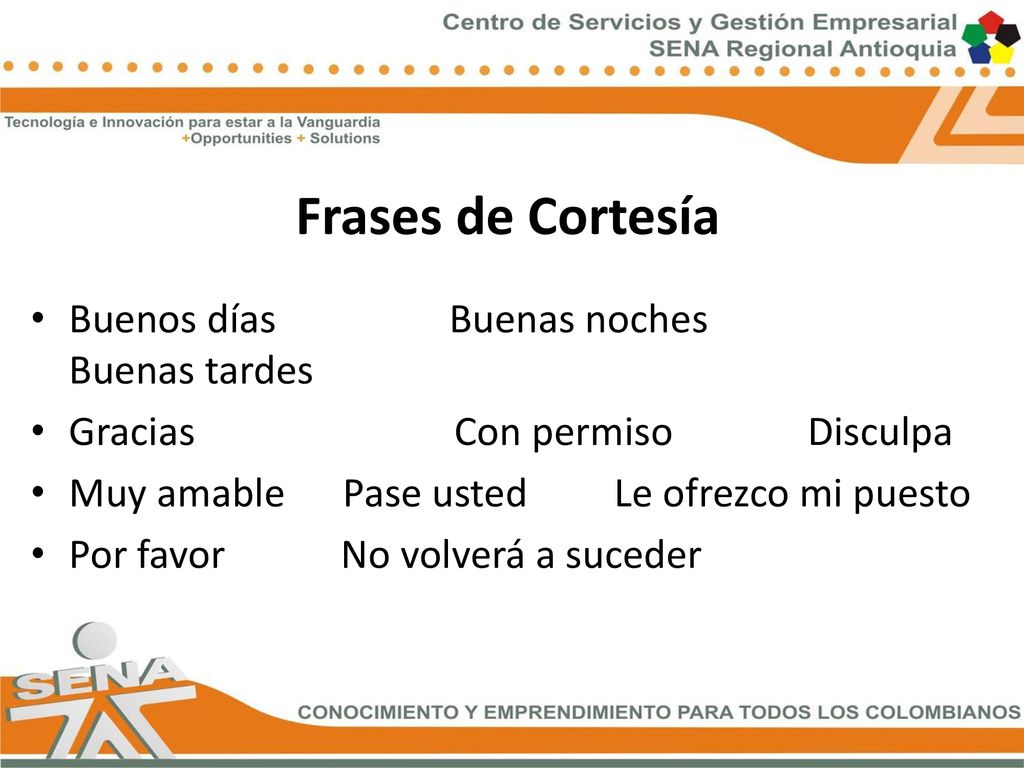 Frases de Cortesía Buenos días Buenas noches Buenas tardes