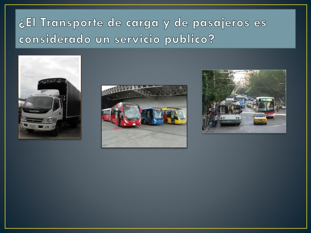 ¿El Transporte de carga y de pasajeros es considerado un servicio publico