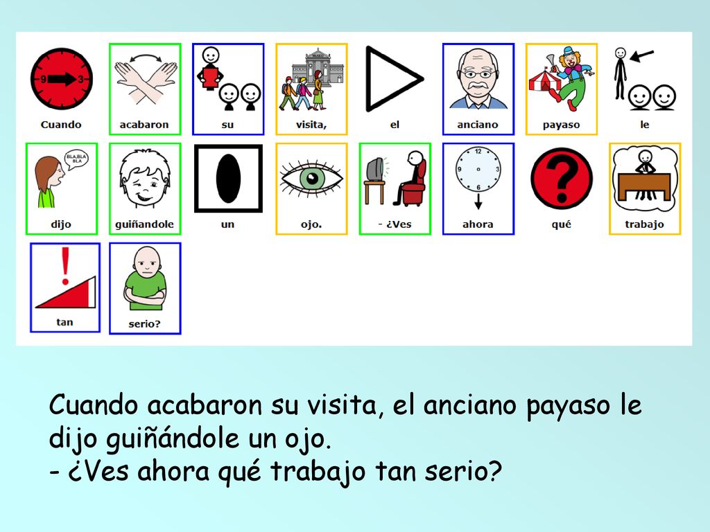 Cuando acabaron su visita, el anciano payaso le dijo guiñándole un ojo.