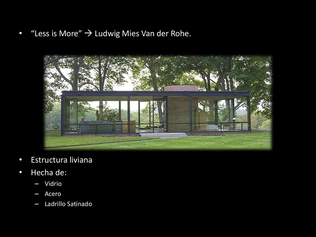 Less is More  Ludwig Mies Van der Rohe.