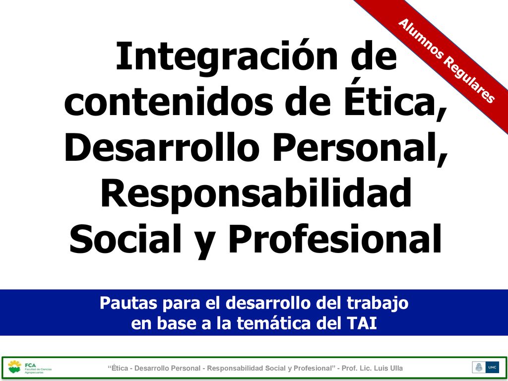 Pautas para el desarrollo del trabajo en base a la temática del TAI