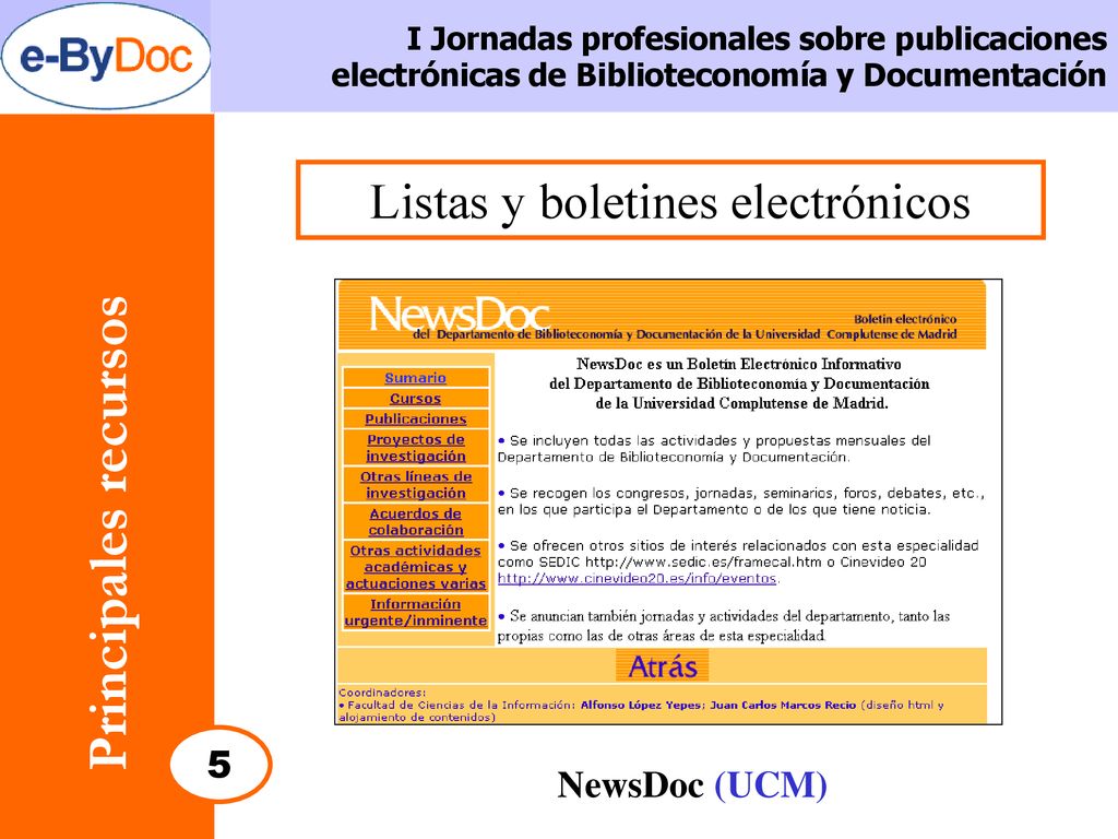 Listas y boletines electrónicos