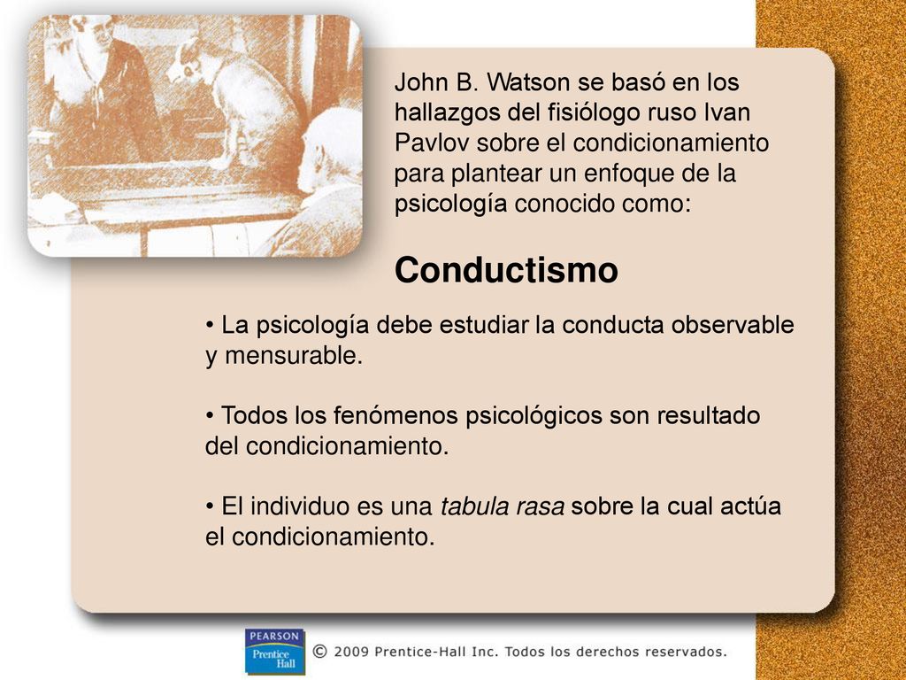John B. Watson se basó en los hallazgos del fisiólogo ruso Ivan Pavlov sobre el condicionamiento para plantear un enfoque de la psicología conocido como: