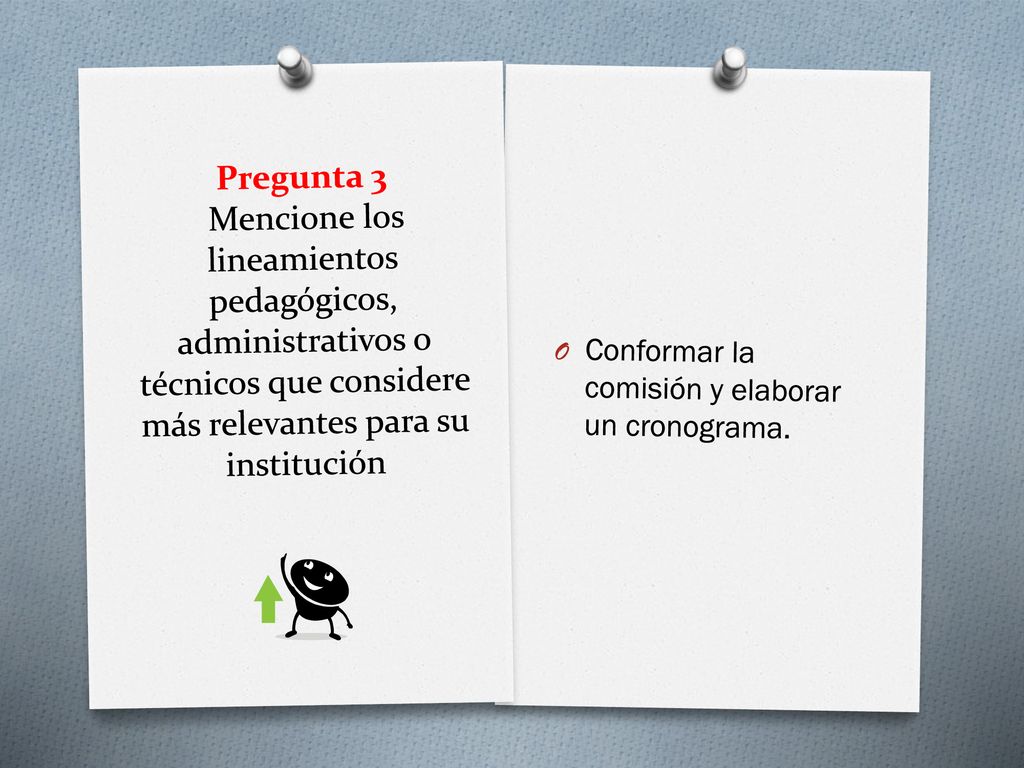 Pregunta 3 Mencione los lineamientos pedagógicos, administrativos o técnicos que considere más relevantes para su institución