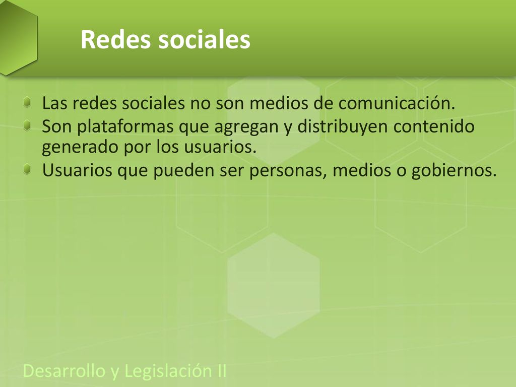 Redes sociales Las redes sociales no son medios de comunicación.