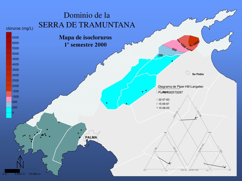 Dominio de la SERRA DE TRAMUNTANA Mapa de isocloruros 1º semestre 2000