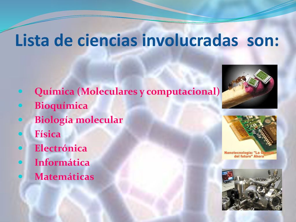 Lista de ciencias involucradas son: