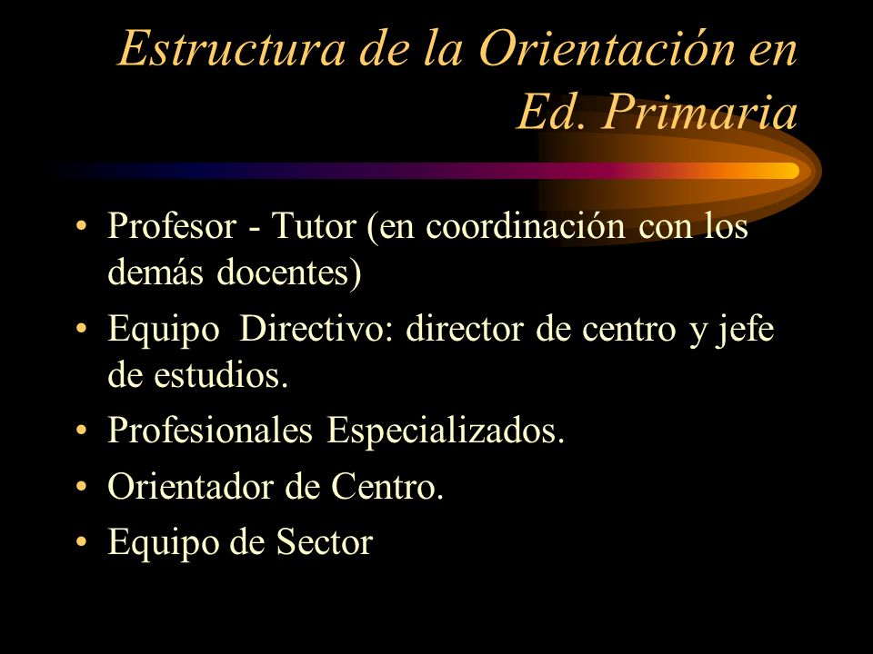 Estructura de la Orientación en Ed. Primaria