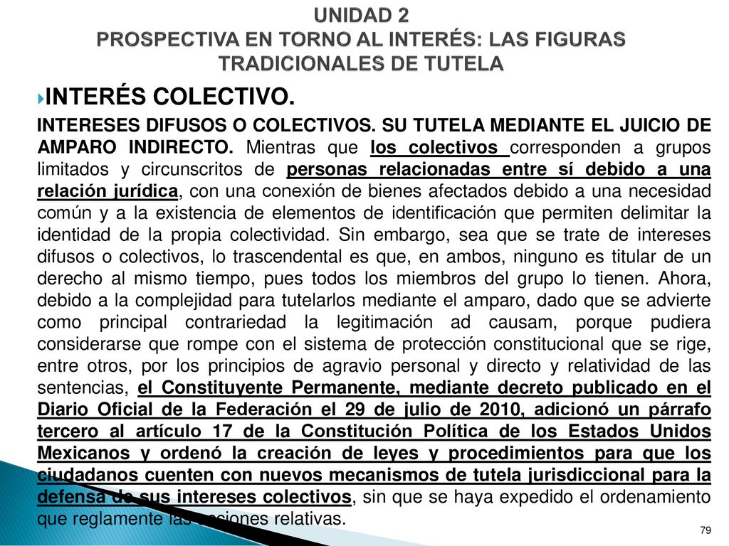 UNIDAD 2 PROSPECTIVA EN TORNO AL INTERÉS: LAS FIGURAS TRADICIONALES DE TUTELA