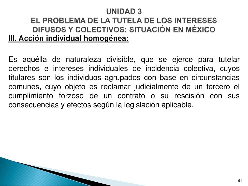 UNIDAD 3 EL PROBLEMA DE LA TUTELA DE LOS INTERESES DIFUSOS Y COLECTIVOS: SITUACIÓN EN MÉXICO