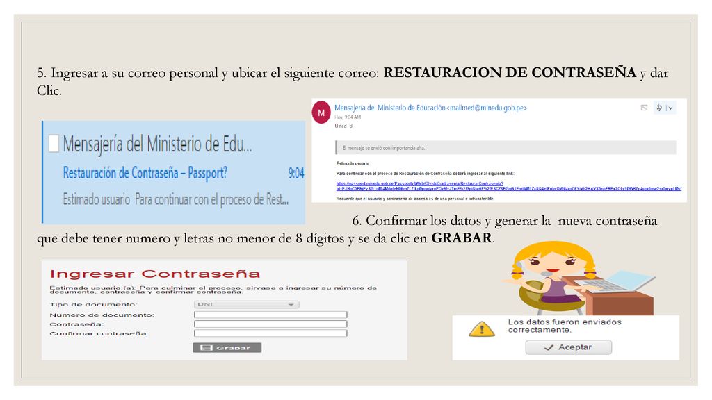 5. Ingresar a su correo personal y ubicar el siguiente correo: RESTAURACION DE CONTRASEÑA y dar Clic.