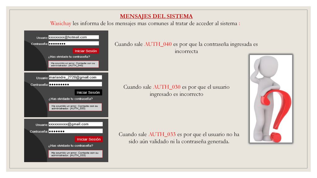Cuando sale AUTH_040 es por que la contraseña ingresada es incorrecta