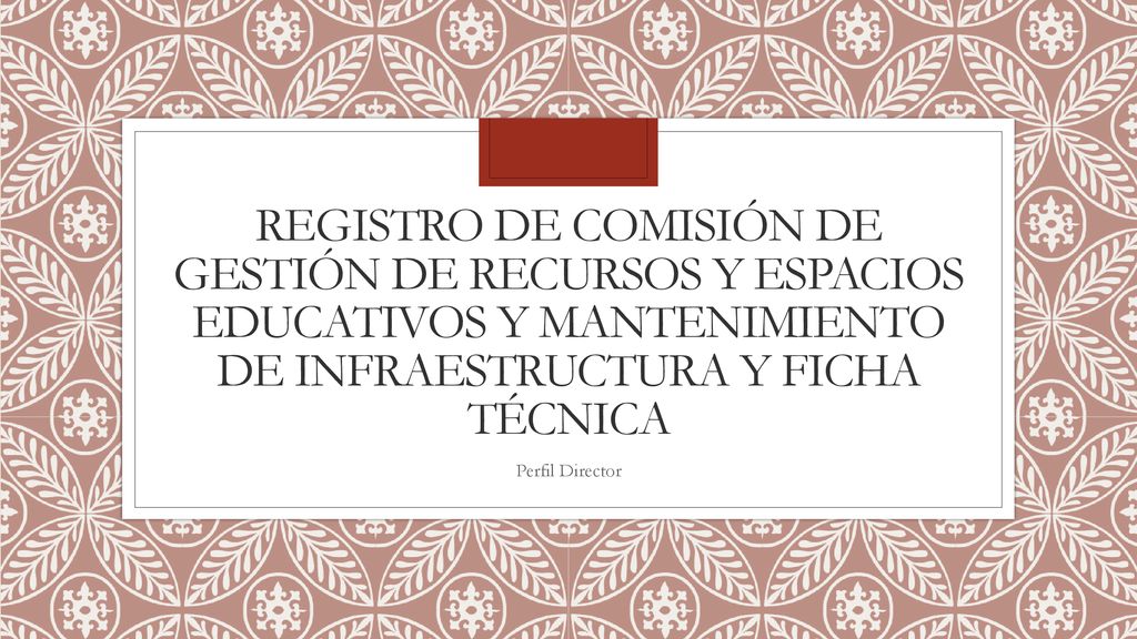 Registro de comisión de gestión de recursos y espacios educativos y mantenimiento de infraestructura y ficha técnica