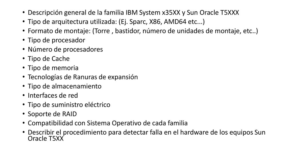 Descripción general de la familia IBM System x35XX y Sun Oracle T5XXX