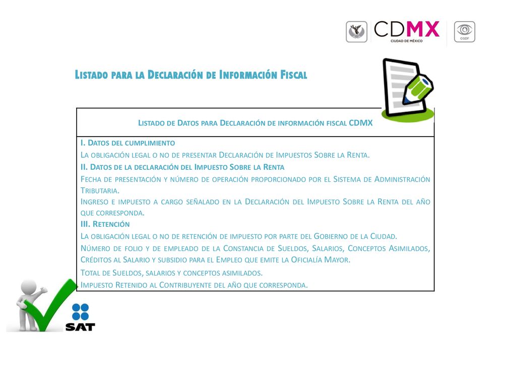 Listado para la Declaración de Información Fiscal
