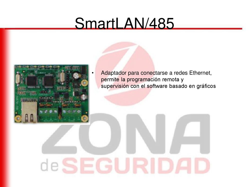 SmartLAN/485 Adaptador para conectarse a redes Ethernet, permite la programación remota y supervisión con el software basado en gráficos.