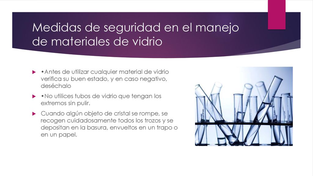 Medidas de seguridad en el manejo de materiales de vidrio
