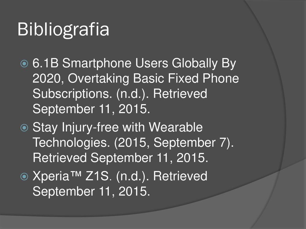 Bibliografia 6.1B Smartphone Users Globally By 2020, Overtaking Basic Fixed Phone Subscriptions. (n.d.). Retrieved September 11,