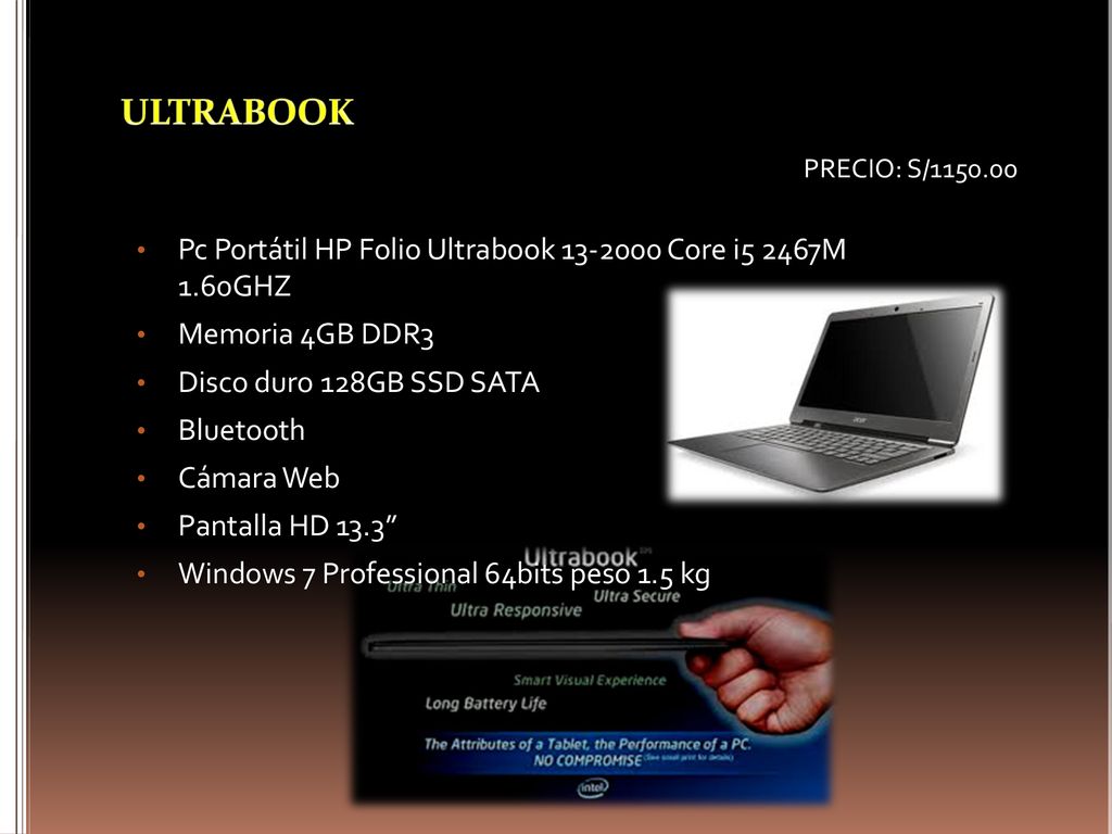 ULTRABOOK Pc Portátil HP Folio Ultrabook Core i5 2467M 1.60GHZ