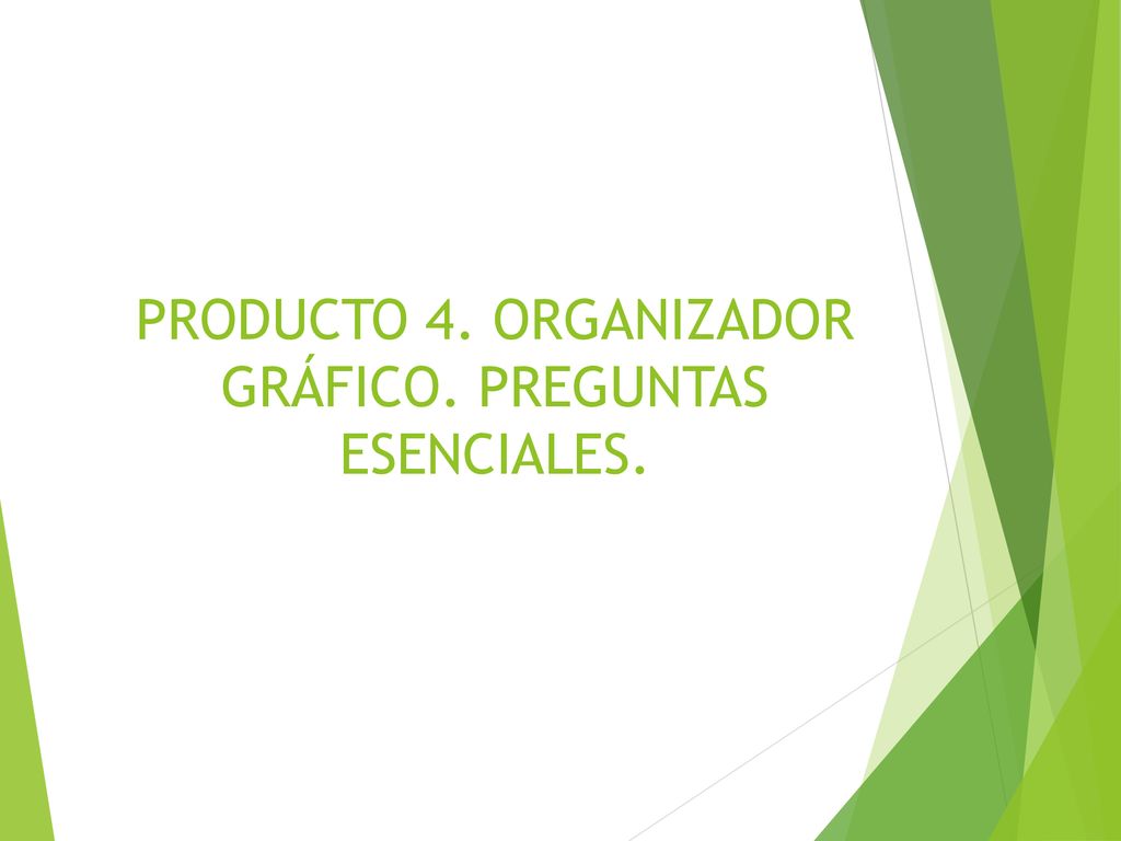 PRODUCTO 4. ORGANIZADOR GRÁFICO. PREGUNTAS ESENCIALES.
