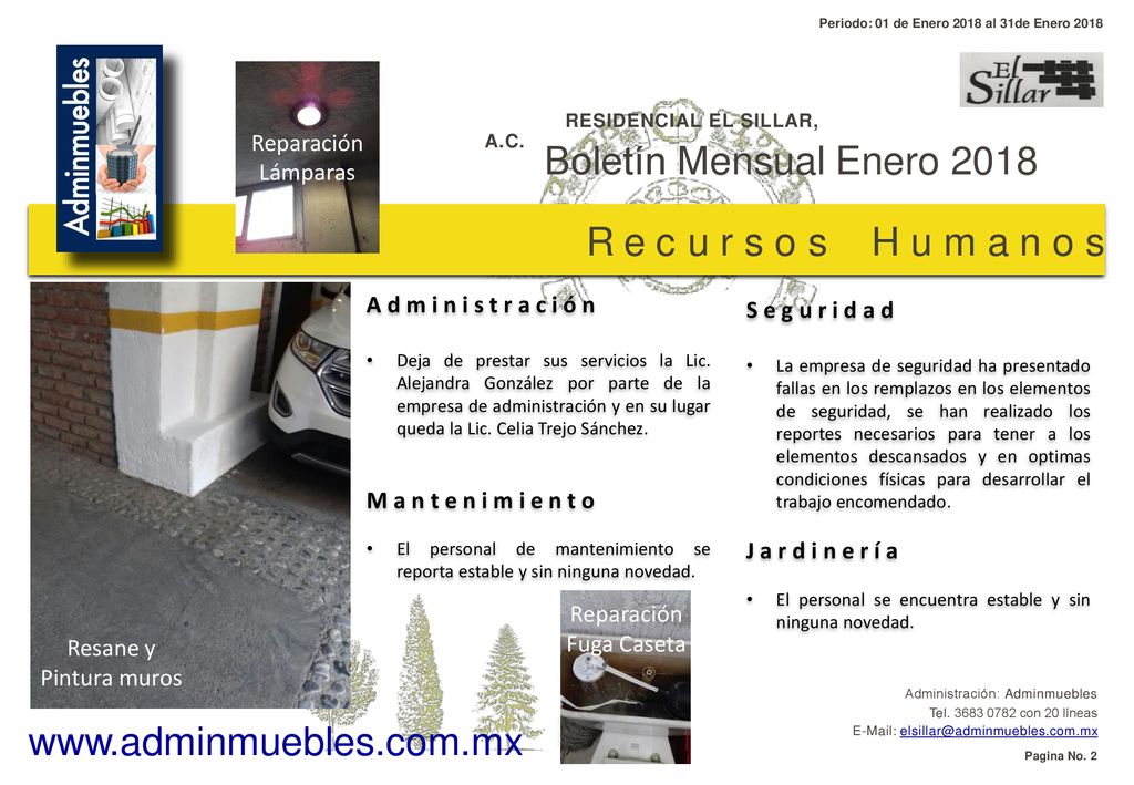 Boletín Mensual Enero 2018 R e c u r s o s H u m a n o s