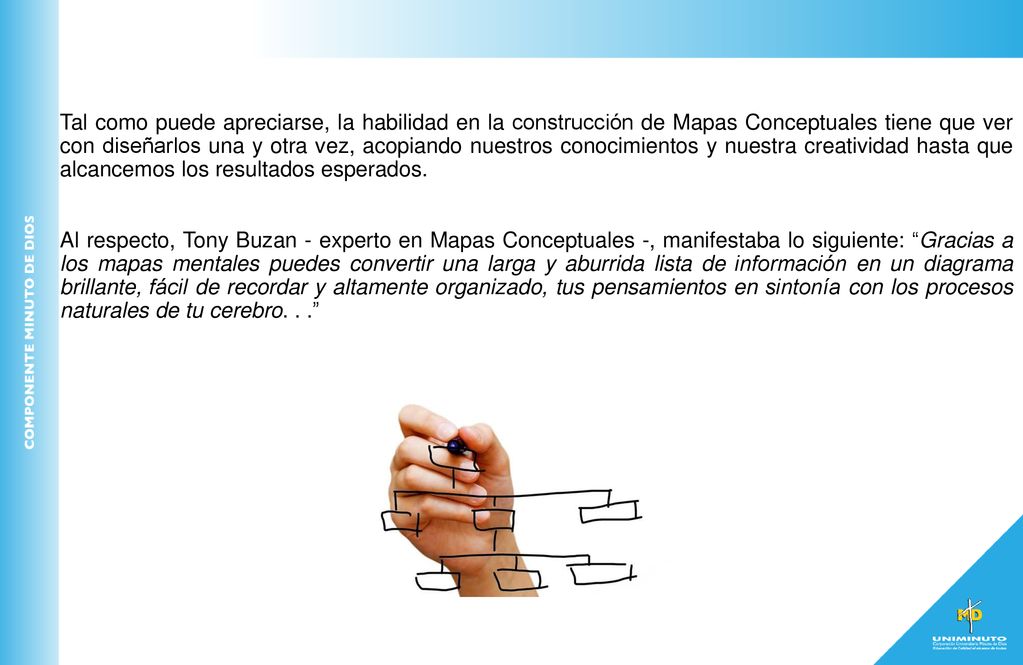 Tal como puede apreciarse, la habilidad en la construcción de Mapas Conceptuales tiene que ver con diseñarlos una y otra vez, acopiando nuestros conocimientos y nuestra creatividad hasta que alcancemos los resultados esperados.