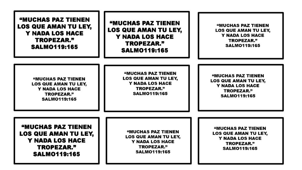 MUCHAS PAZ TIENEN LOS QUE AMAN TU LEY, Y NADA LOS HACE TROPEZAR.