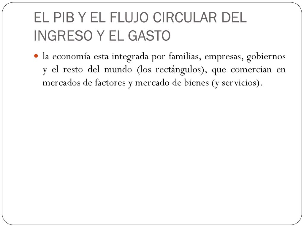EL PIB Y EL FLUJO CIRCULAR DEL INGRESO Y EL GASTO