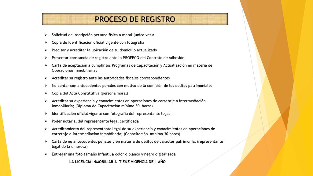 PROCESO DE REGISTRO Solicitud de Inscripción persona física o moral (única vez): Copia de Identificación oficial vigente con fotografía.