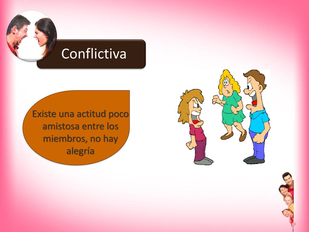 Existe una actitud poco amistosa entre los miembros, no hay alegría