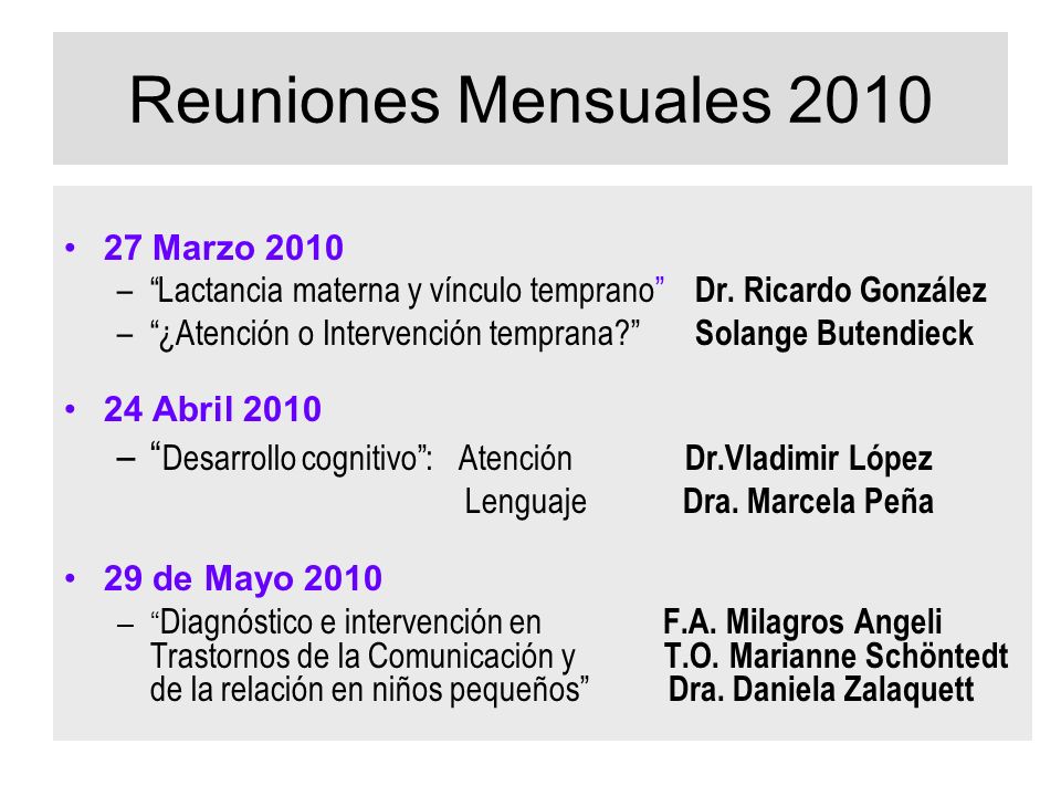 Reuniones Mensuales Marzo Lactancia materna y vínculo temprano Dr. Ricardo González.