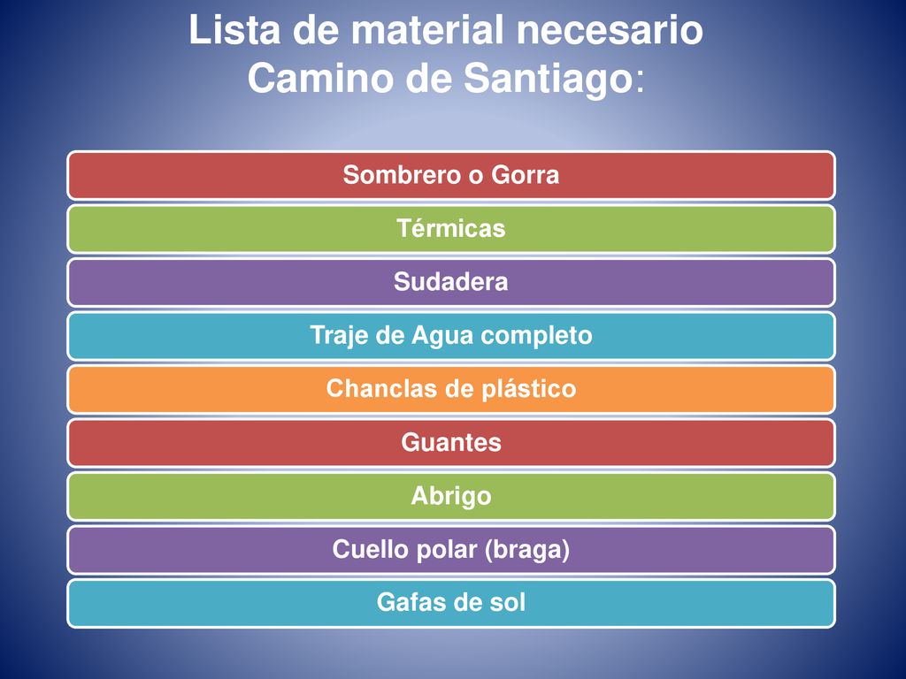 Lista de material necesario