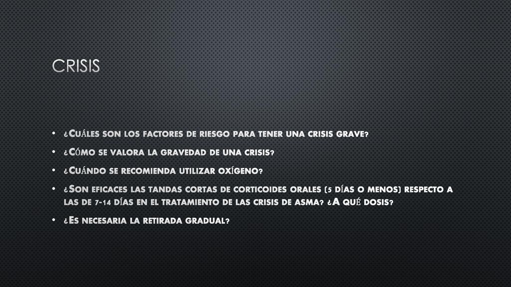 Crisis ¿Cuáles son los factores de riesgo para tener una crisis grave
