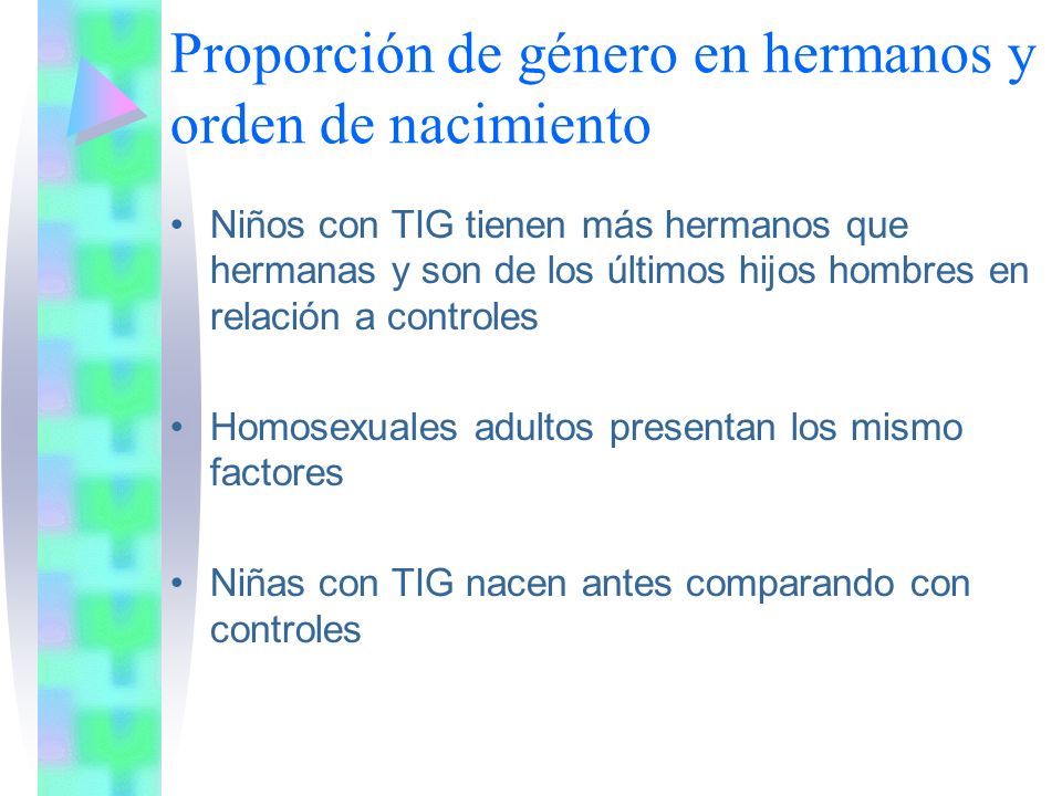 Proporción de género en hermanos y orden de nacimiento